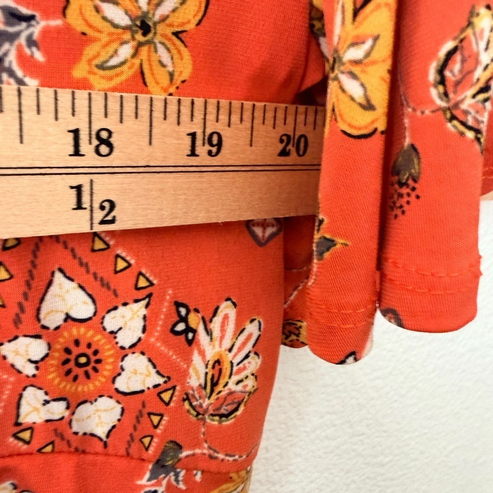 Torrid Orange Floral Print Flutter Sleeve Dress 3X Plus Size Women’s - Picture 8 of 10